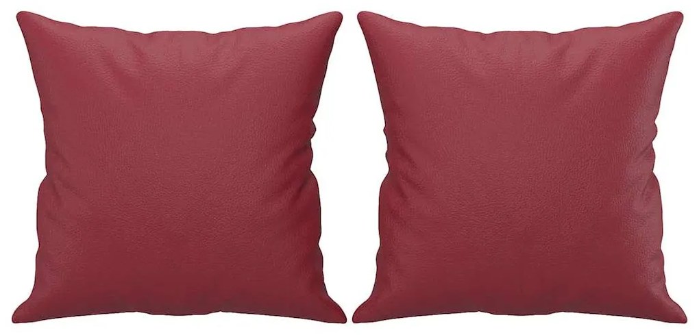 Sofá 2 lugares +almofadas 140cm couro artificial vermelho tinto