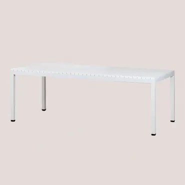 Rectangular Dining Table 210x100 Cm In Marti Aluminum Gardénia Branco - Sklum