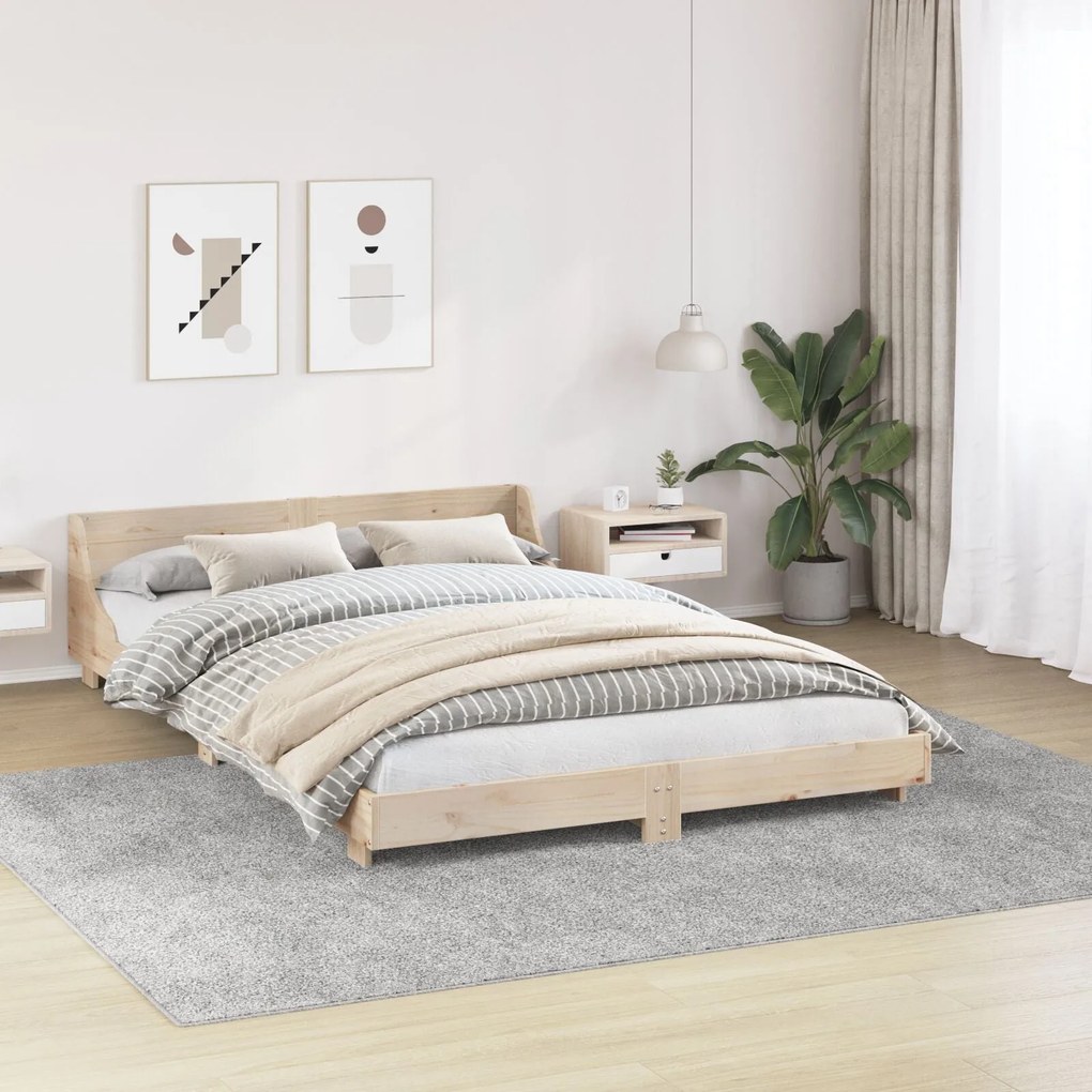 Tapete Shaggy com Fundo de Látex Cinza 240x340 cm