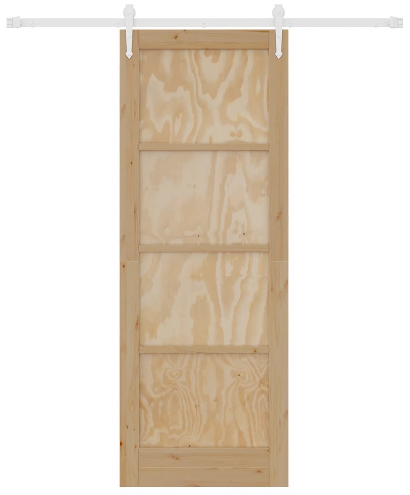 Porta Deslizante vidaXL com Conjunto de Hardware 78x211 cm Madeira Sól