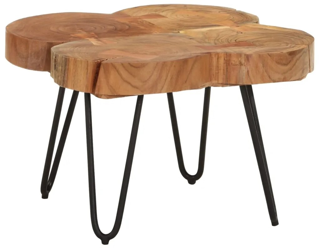 Mesa de centro 4 troncos 36 cm madeira de acácia maciça