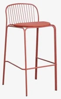 Pack De 2 Bancos Altos De Jardim Em Aço Anerina Terracota & ↑75 Cm & Terracota - Sklum