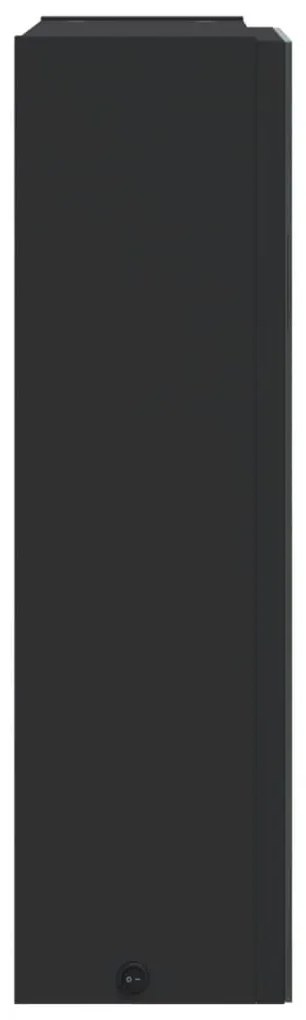 Armário espelhado p/ casa de banho c/ LEDs 45x13x52 cm preto