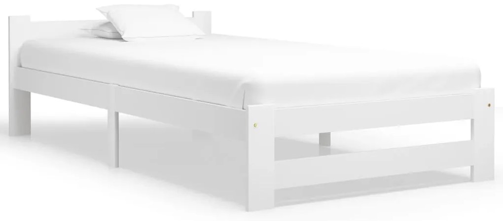 Estrutura de cama 100x200 cm pinho maciço branco