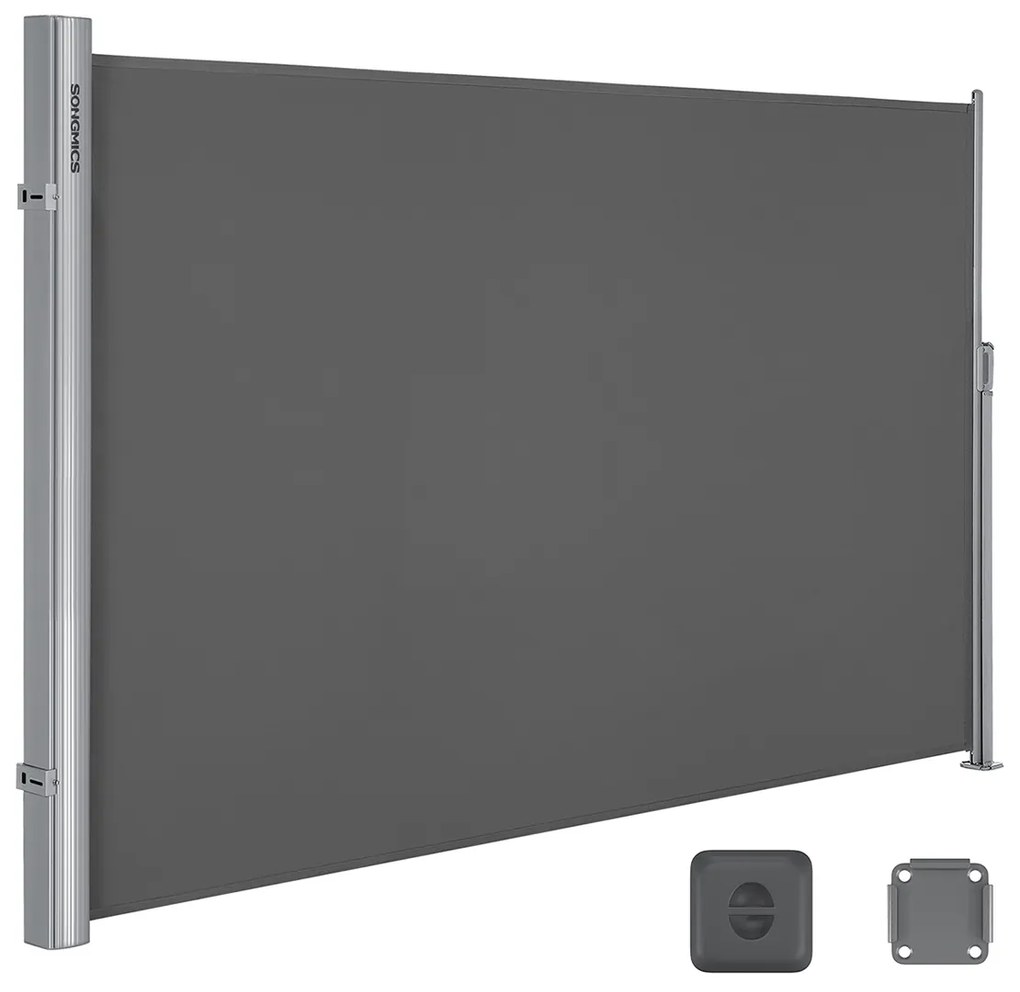 Capa lateral retrátil para varandas, terraços e jardins. | SONGMICS | cinza | GSA160G.