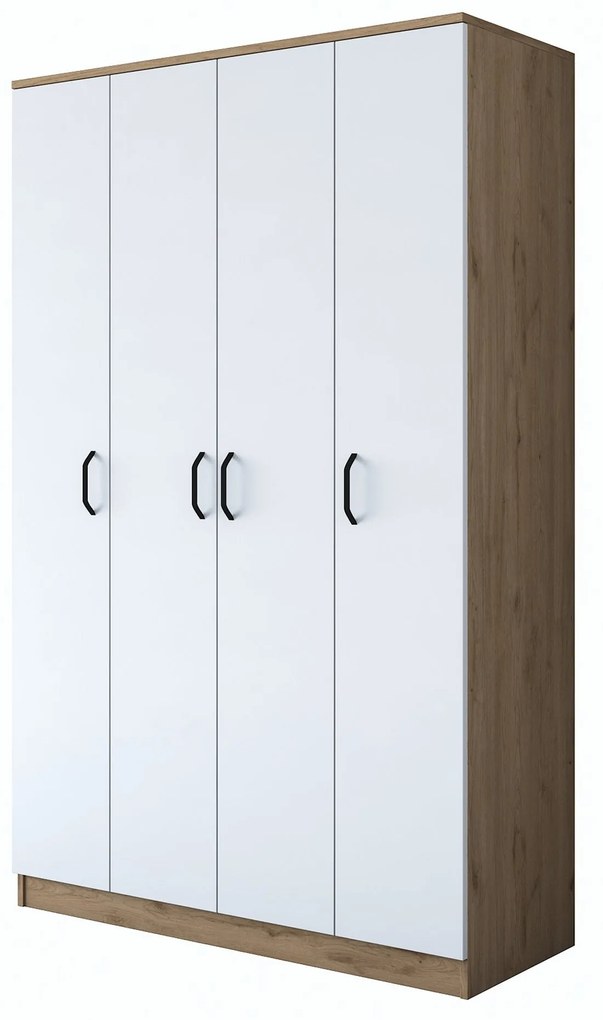 Roupeiro BA116 – Nogueira e Branco – 120x190,8x47,3 cm
