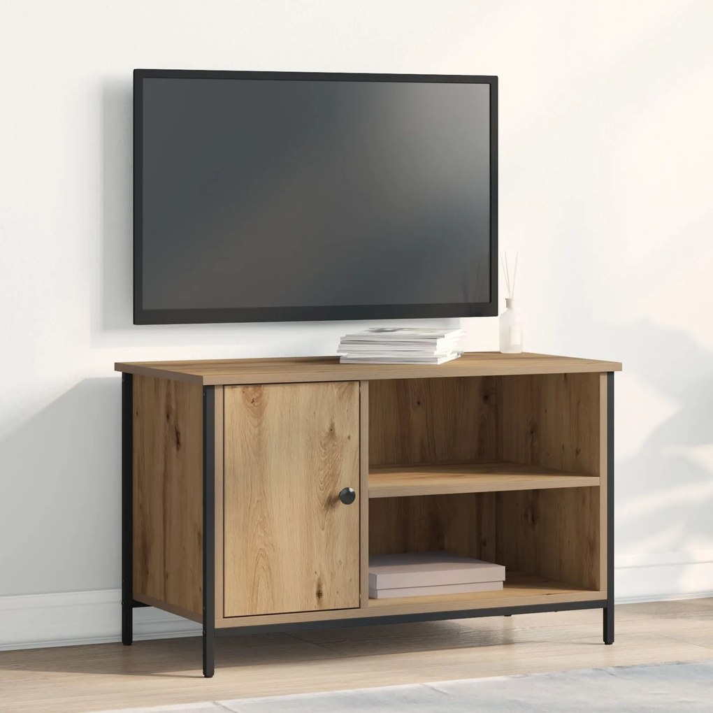Casa de TV vidaXL Caramelo 80x40x50 cm Madeira engenheirada e Aço