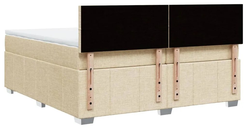 Cama com molas/colchão 200x200 cm tecido cor creme