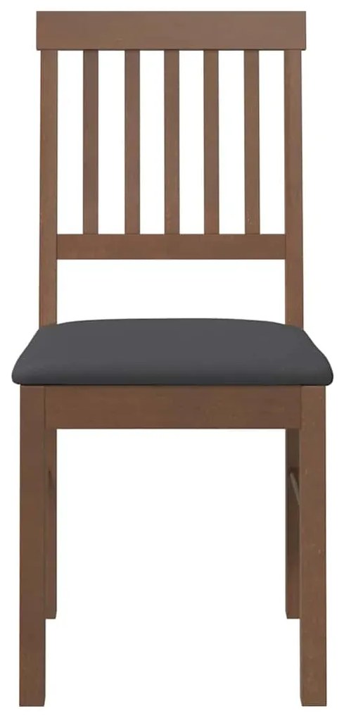Cadeiras de jantar com almofadões 2 pcs madeira maciça castanho
