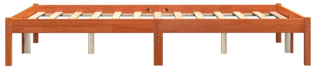 Cama sem colchão 120x190 cm madeira pinho maciça castanho-mel