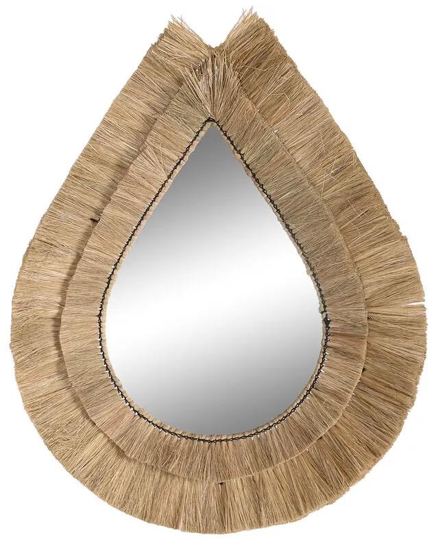Espelho de Parede Dkd Home Decor 62 X 5 X 80 cm Natural Lágrima Jute