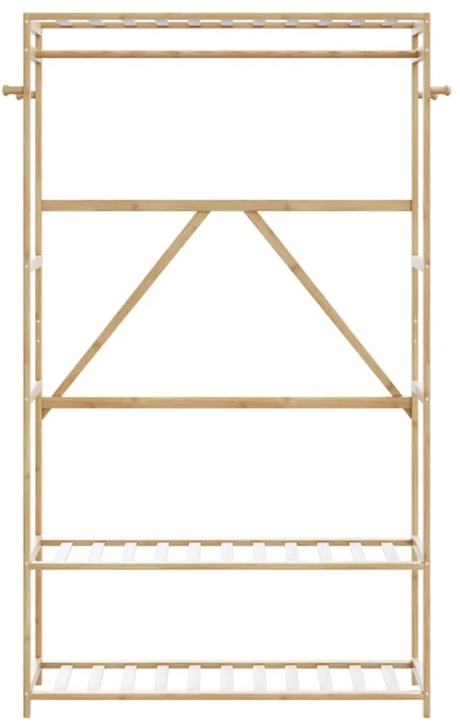 Roupeiro com prateleiras 110x40x175 cm bambu
