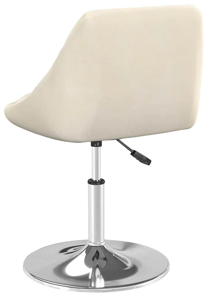 Cadeiras de jantar giratórias 2 pcs veludo cor creme