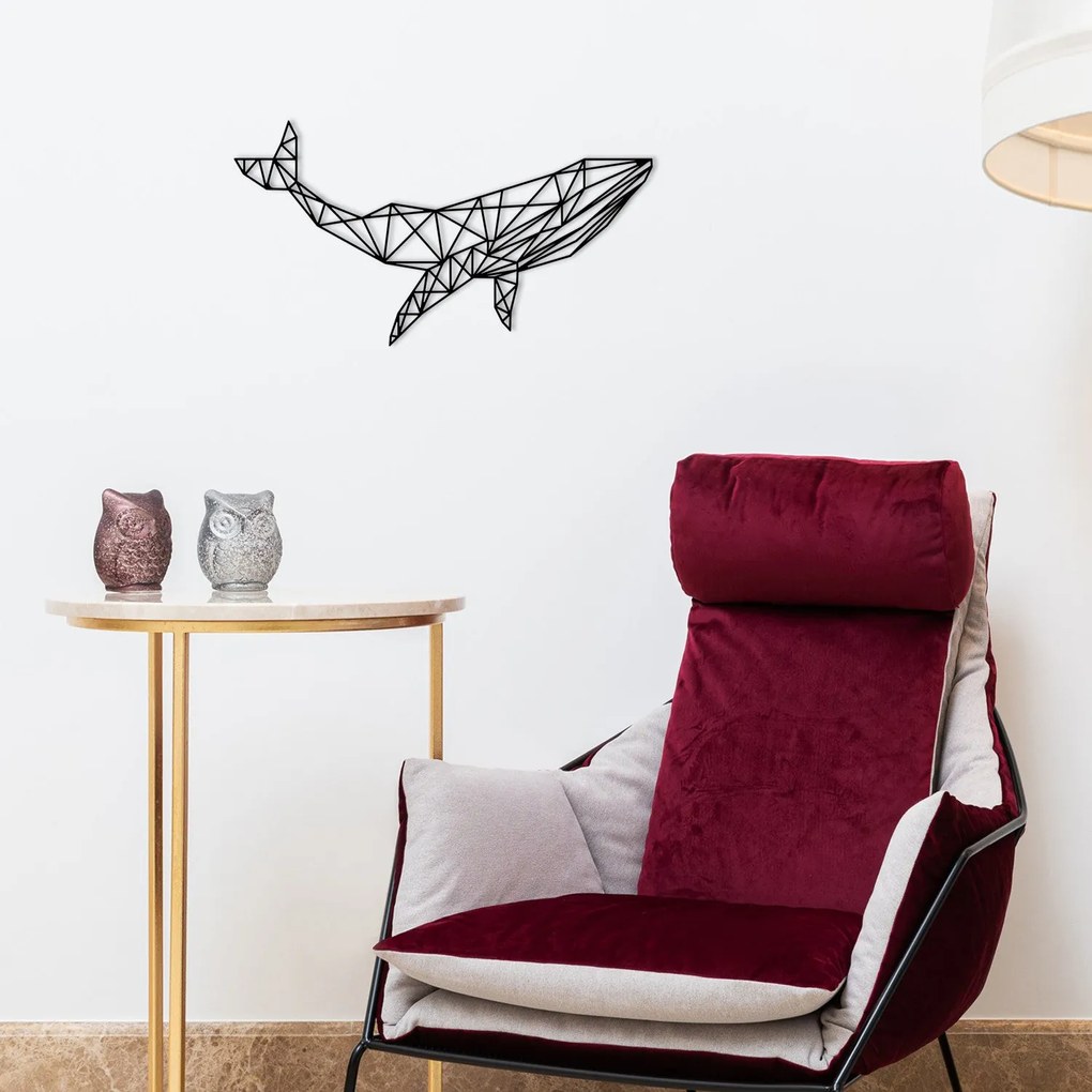 Acessório Decorativo de Parede Whale – Preto – 56 x 31 cm