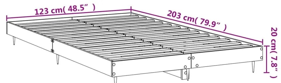 Estrutura de cama 120x200 cm derivados de madeira cinza sonoma
