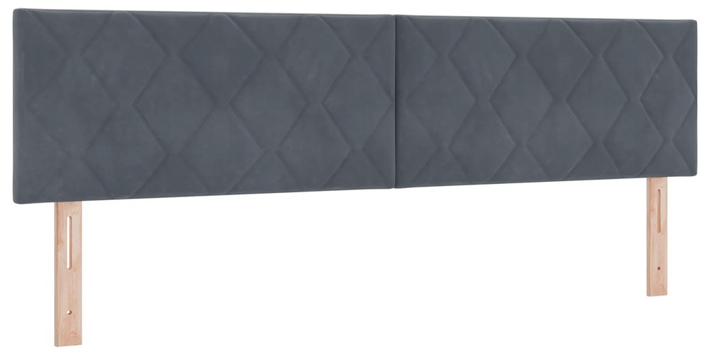 Cama Box Spring com Colchão Cinza Escuro Super King em Veludo