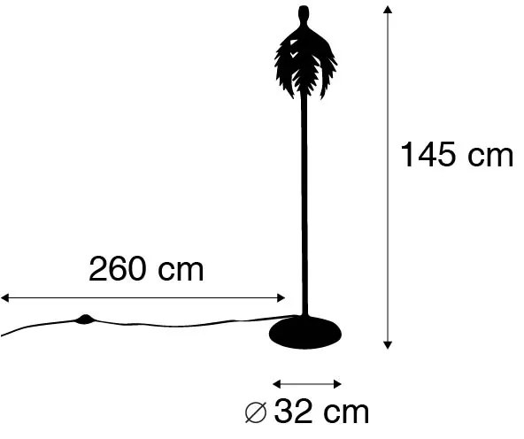 Candeeiro de pé vintage dourado 145 cm - Botanica