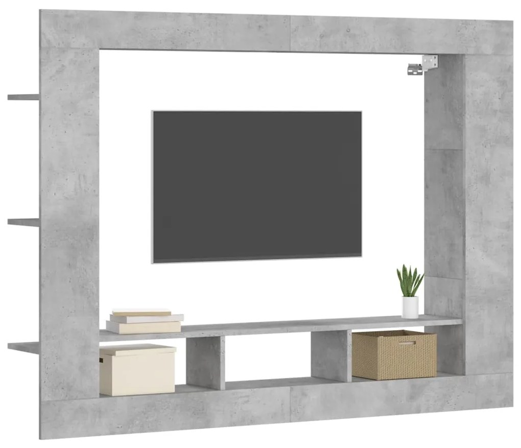 Móvel de TV 152x22x113 cm derivados de madeira cinzento cimento