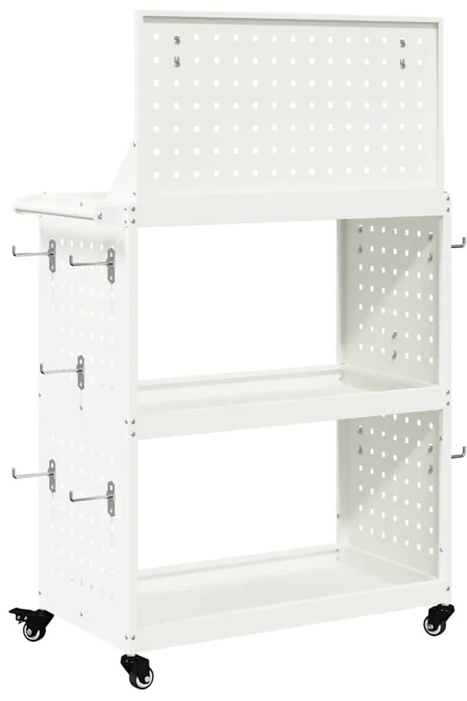 Carro de Ferramentas Branco 65 x 35 x 111 cm Metal