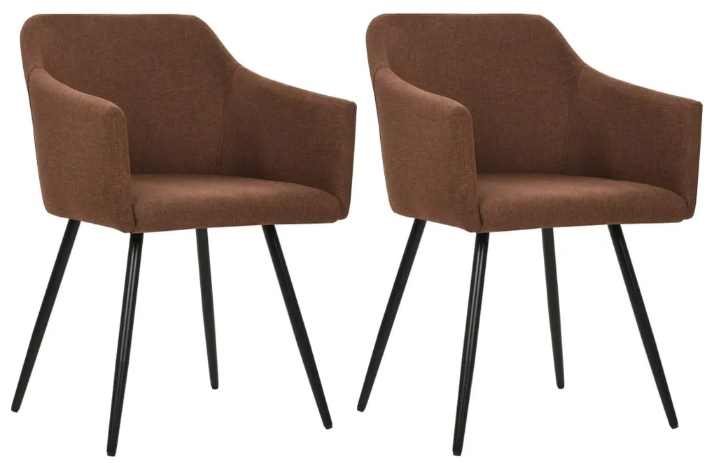 vidaXL Cadeiras de jantar 2 pcs tecido castanho