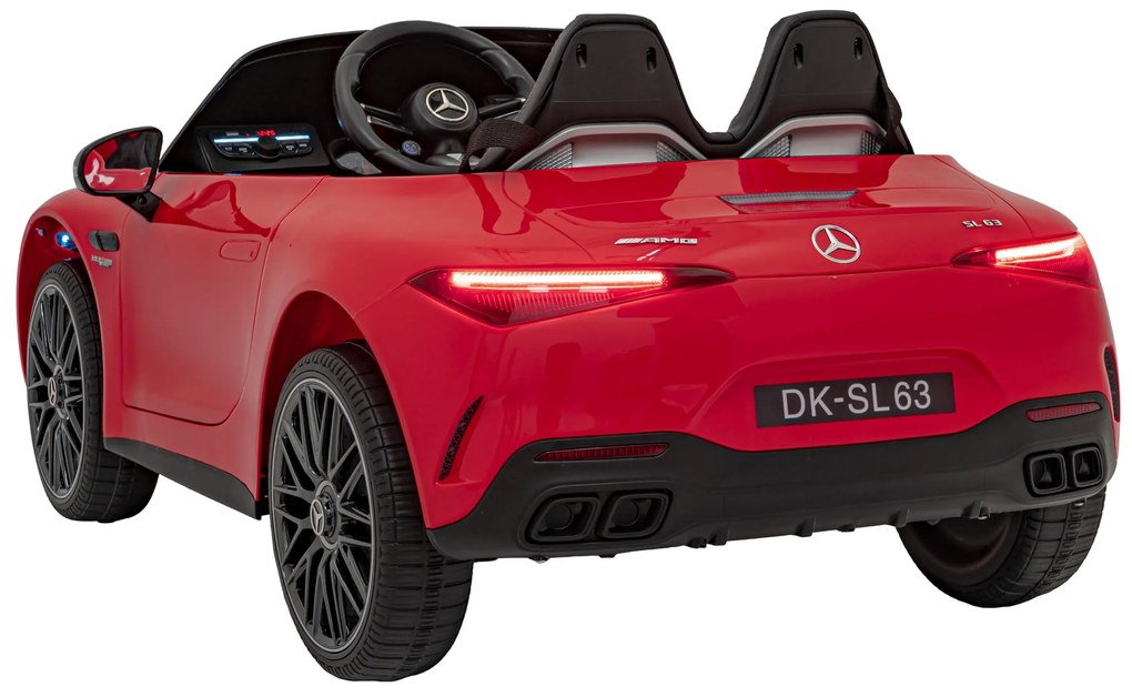 Carro elétrico para Crianças 12V 4x4 Mercedes Benz AMG SL63, Rodas Espuma EVA, Assento couro ecológico Vermelho