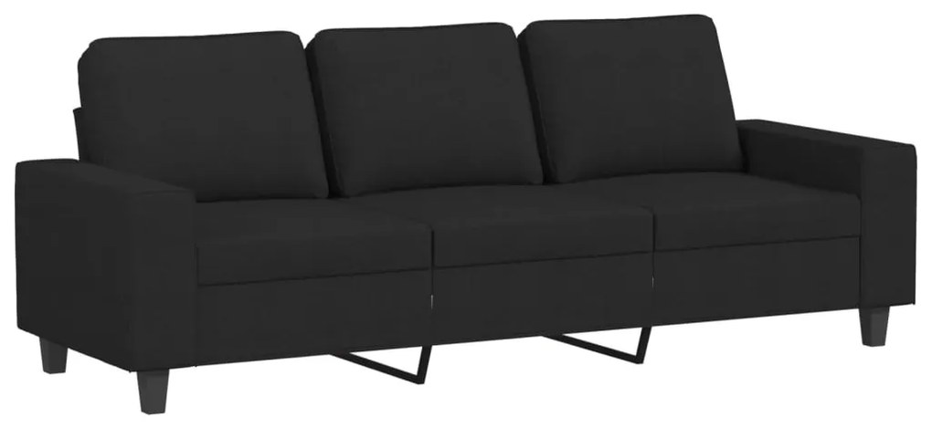 3 pcs conjunto de sofás tecido preto