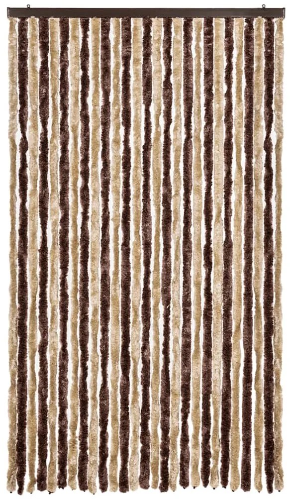 Cortina anti-insetos 118x220 cm chenille bege e castanho-claro