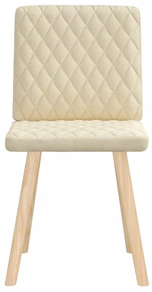 Cadeiras de jantar 2 pcs tecido cor creme
