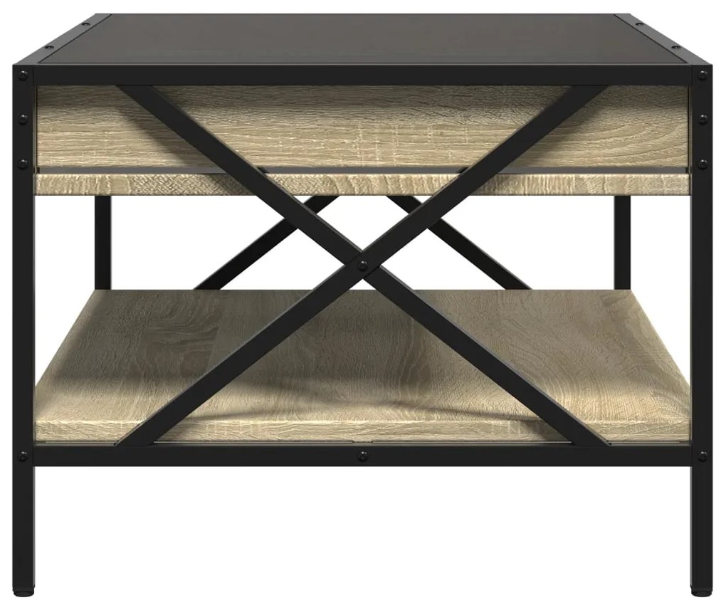 Mesa de centro luzes LED Infinity 70x50x38 cm carvalho sonoma