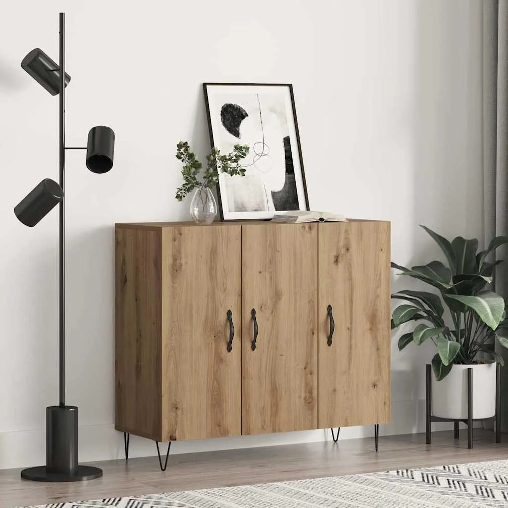 vidaXL Buffet Carvalho Artesanal 90 x 32,5 x 80 cm Madeira processada