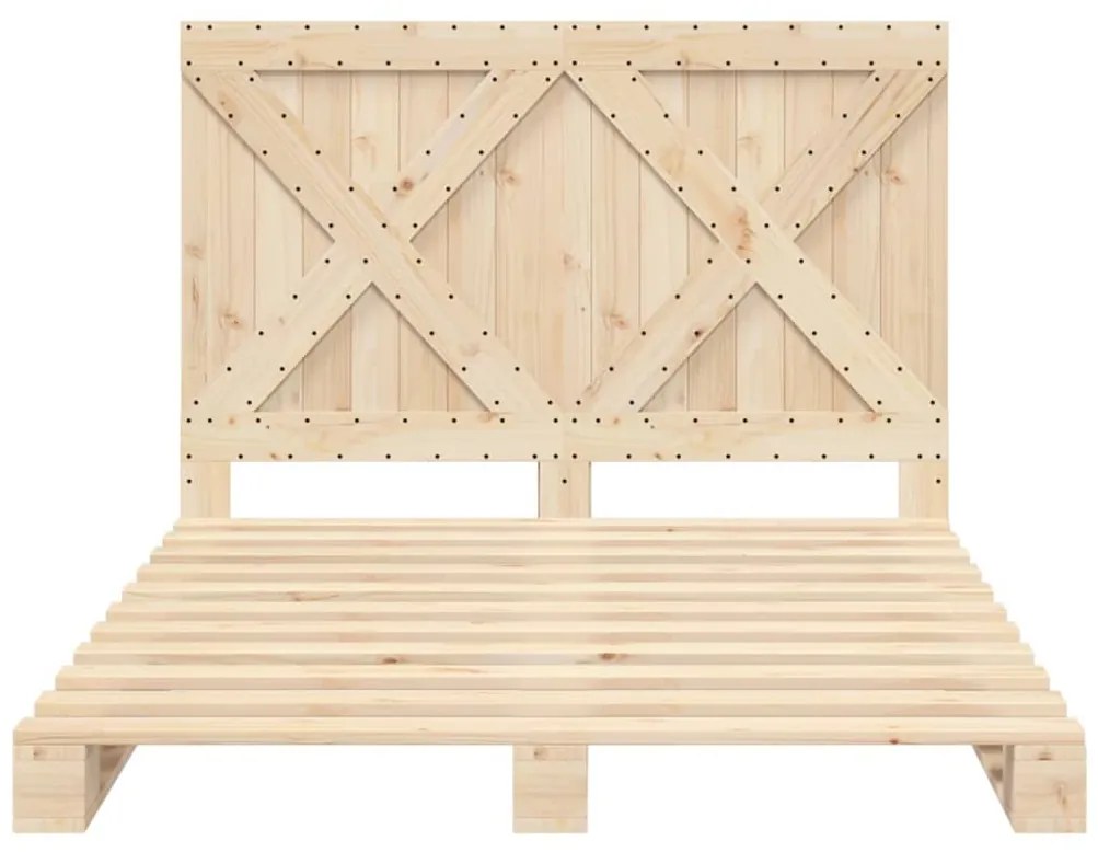Estrutura de cama com cabeceira 160x200 cm pinho maciço