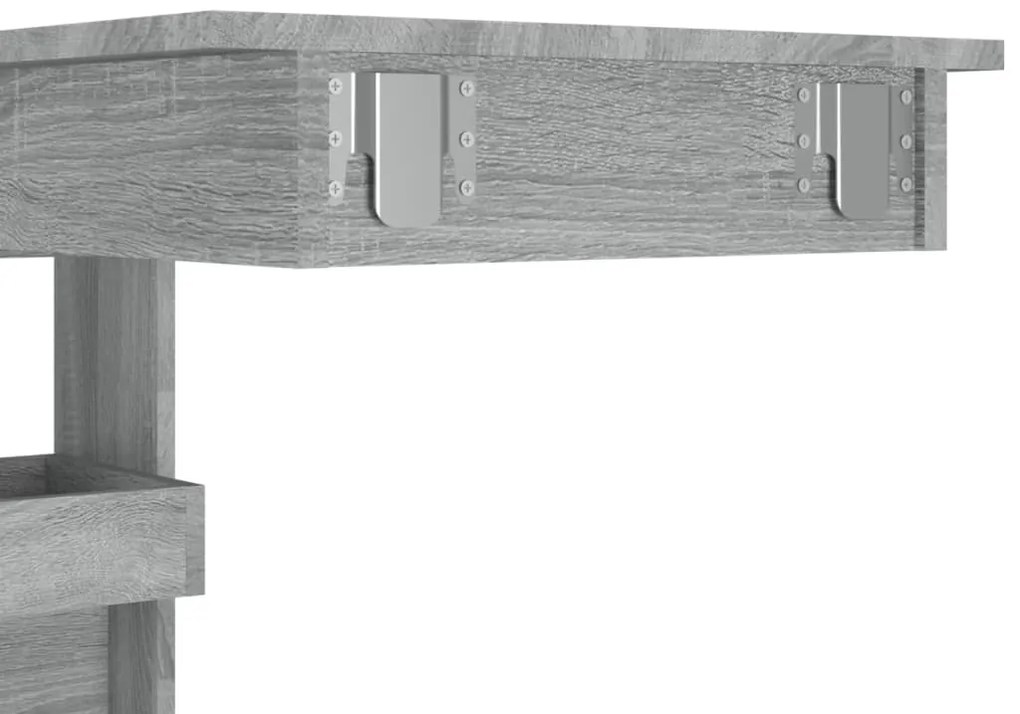 Mesa bar parede 102x45x103,5cm derivados madeira cinza sonoma