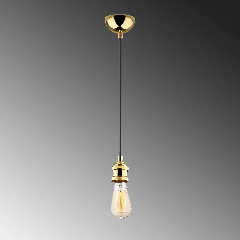 Candeeiro de Teto Kabluni – Dourado – Diâmetro 6 cm, Altura 102 cm