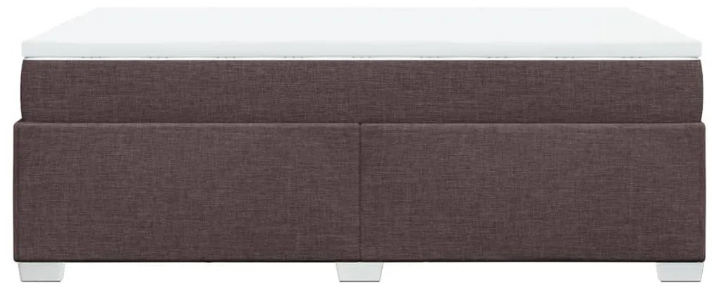 Cama boxspring com colchão 120x190 cm tecido castanho-escuro