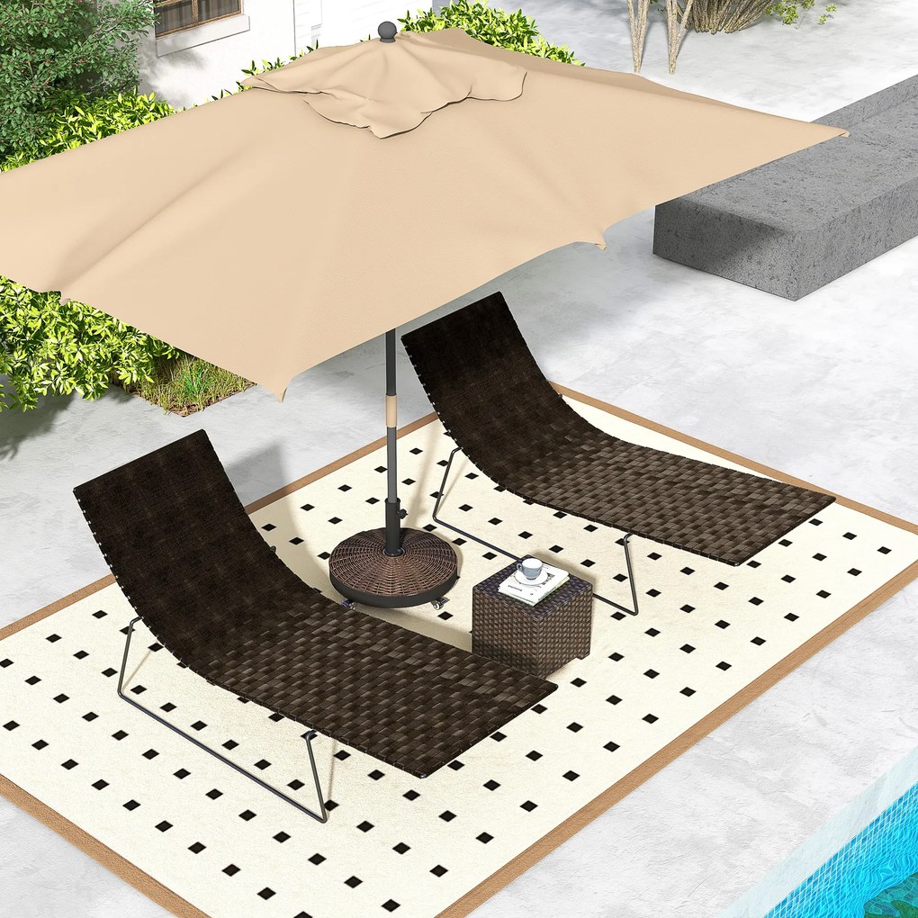 Base de peso para guarda-sol, peso líquido 22,7 kg, em resina com 4 rodas Φ52 x 41 cm (altura) - bronze