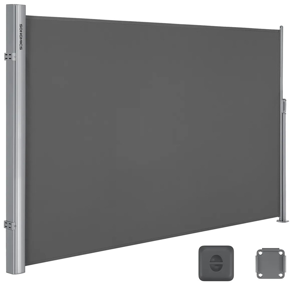 Toldo lateral para varanda com proteção de privacidade. | SONGMICS | cinzento fumado | GSA164G01.