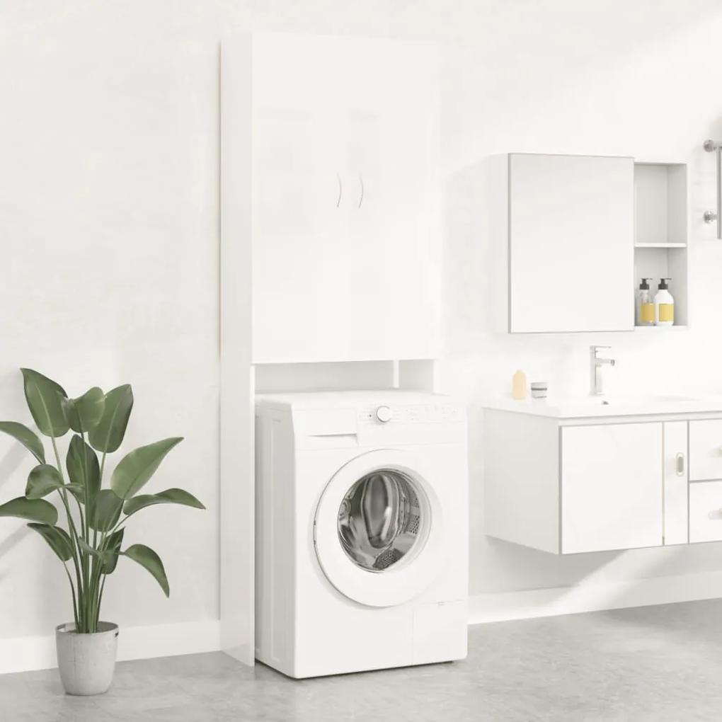 808419 vidaXL Armário máquina lavar roupa 64x25,5x190 cm branco brilhante