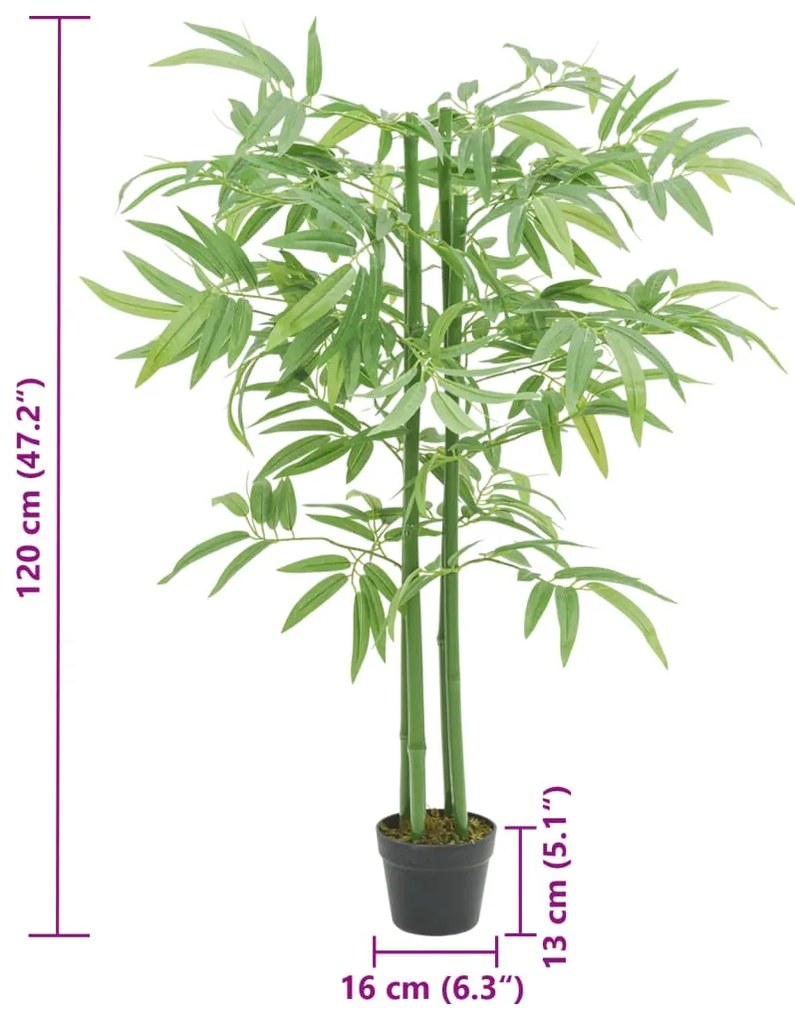 Árvore de bambu artificial 384 folhas 120 cm verde