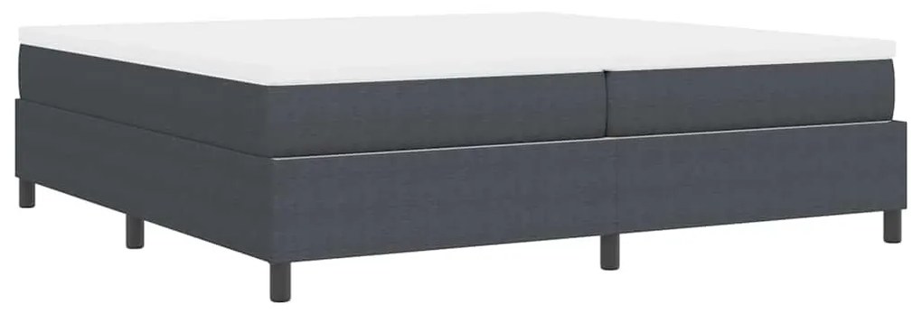Cama Box com Colchão Cinza Escuro, 200 x 200 cm, Tecido de Corduroy.