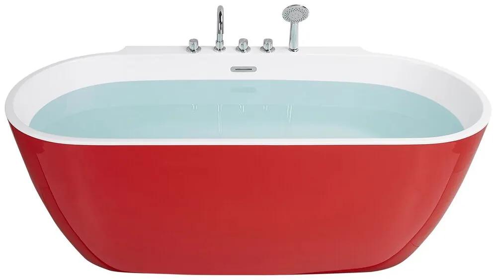 Banheira autónoma vermelha 170 cm ROTSO Beliani