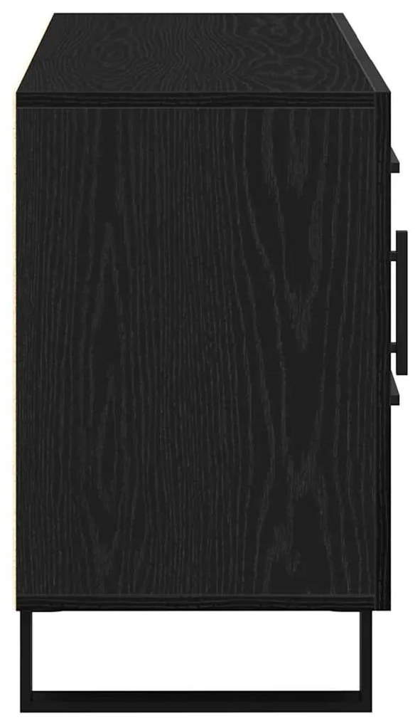 Sideboard vidaXL Preto Carvalho 100x36x60 cm Madeira de Engenharia