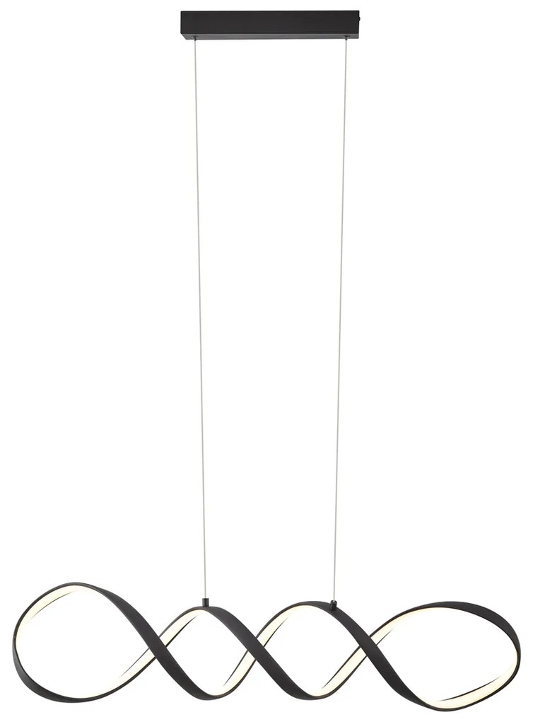 Candeeiro suspenso de design preto 100cm Incl. LED regulável em 3 níveis - Wokkel Design