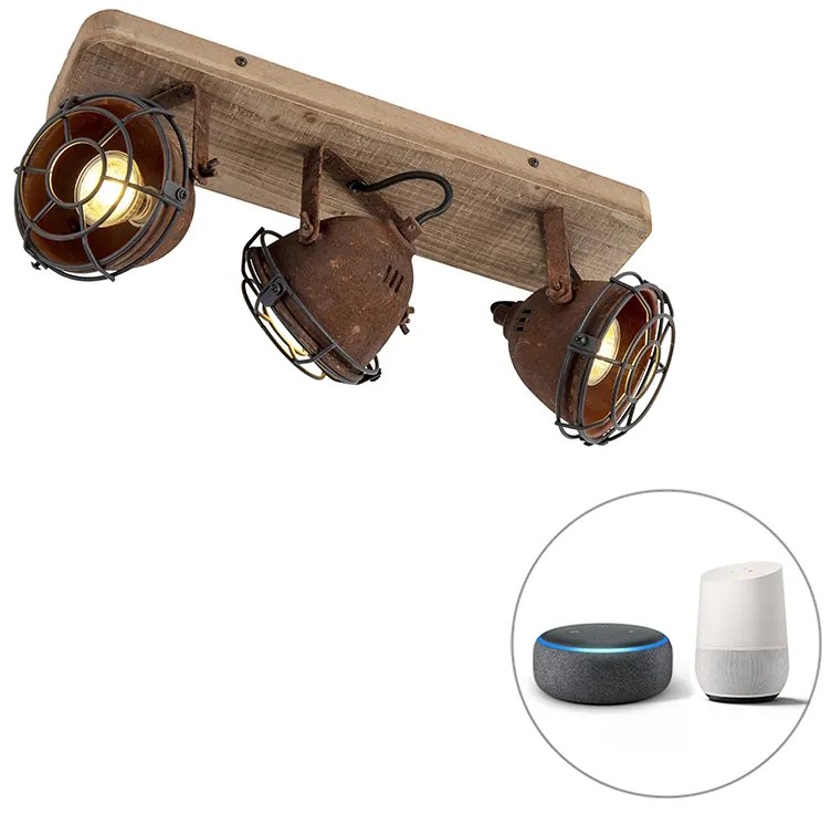LED Projetores inteligentes inclináveis castanho ferrugem incl. 3 WiFi GU10 - Gina Industrial