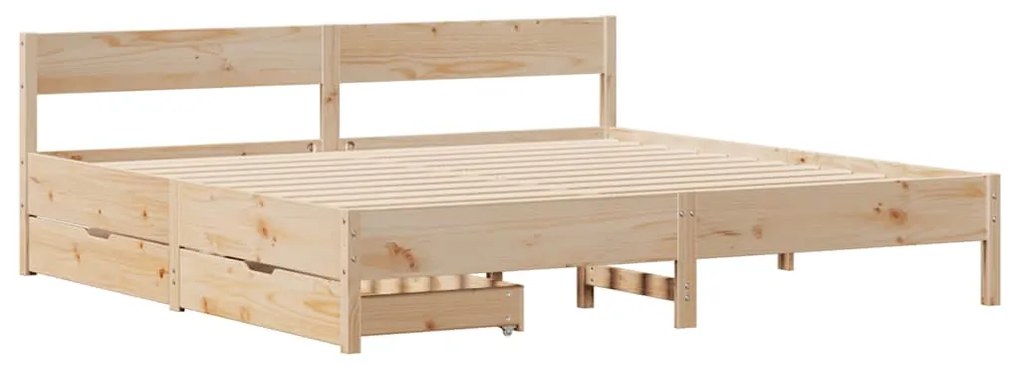 Cama sem colchão 160x200 cm madeira de pinho maciça