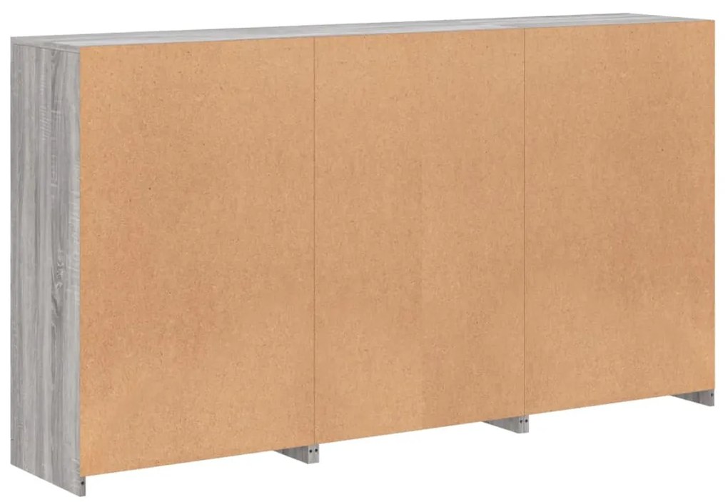 Aparador com luzes LED 181,5x37x100 cm cinzento sonoma