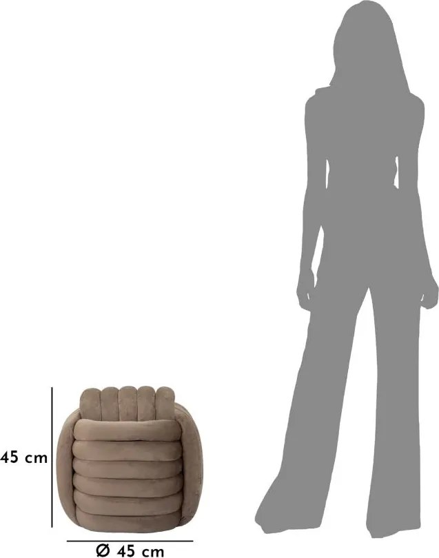 Puff Softy Cinza - Veludo Cinza Acastanhado - 45 cm x 45 cm x 45 cm