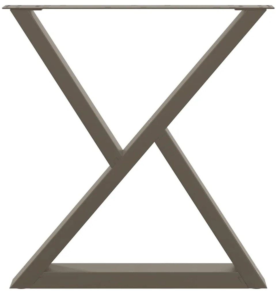 Pés para mesa de jantar 2 peças aço natural 70x(72-73,3) cm aço