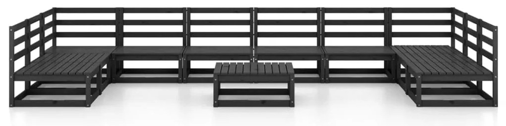 11 pcs conjunto lounge de jardim pinho maciço