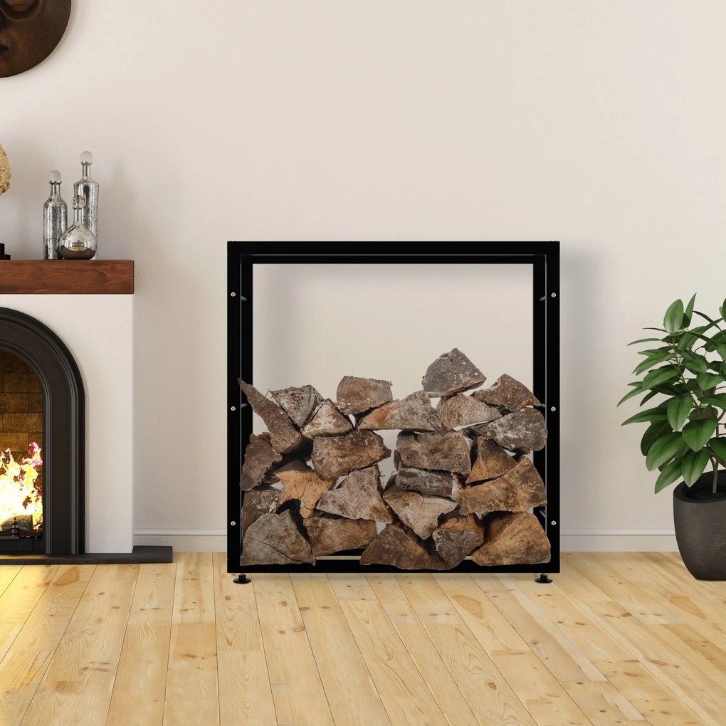 Suporte para lenha Keri V2 100 x 100 x 25 cm Preto