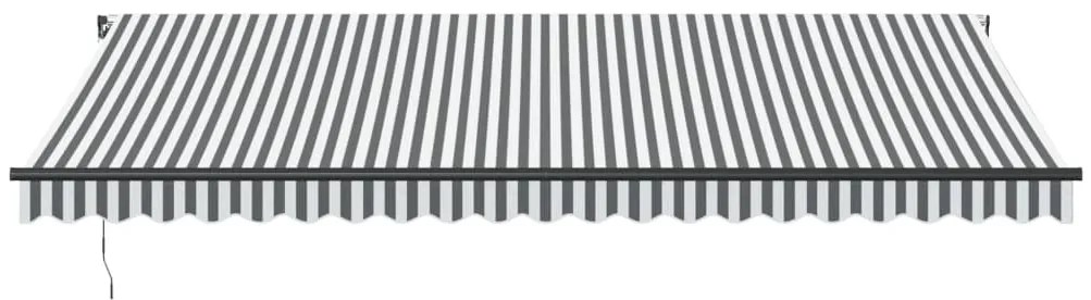 Toldo retrátil manual com luzes LEDs 500x350cm antracite/branco